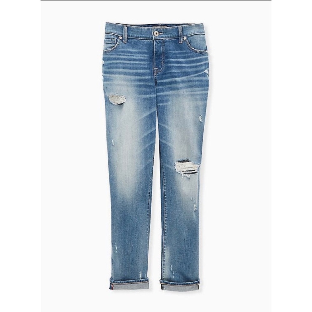 Torrid Boyfriend Straight Jeans - Tall, Medium Wash, Vintage Stretch